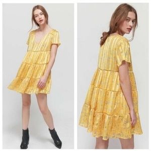 Urban Outfitters Pippa Chiffon yellow floral mini